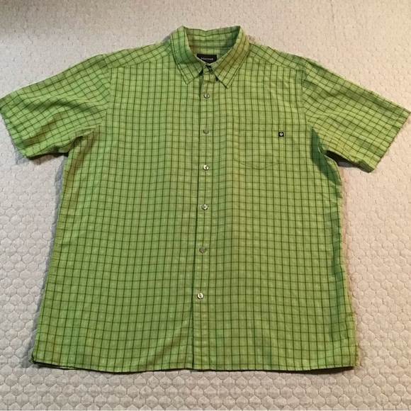 Marmot Other - Marmot Men’s Button Up Shirt XL Green Grid Check Pattern Short-sleeve